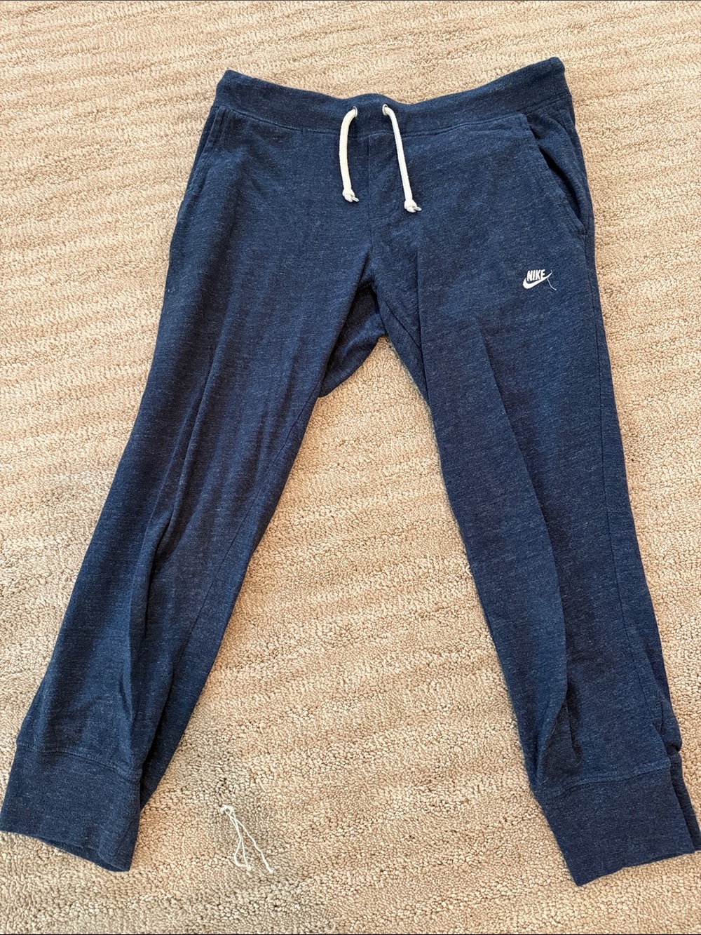 Nike Dark Blue Knit Drawstring Sweatpants